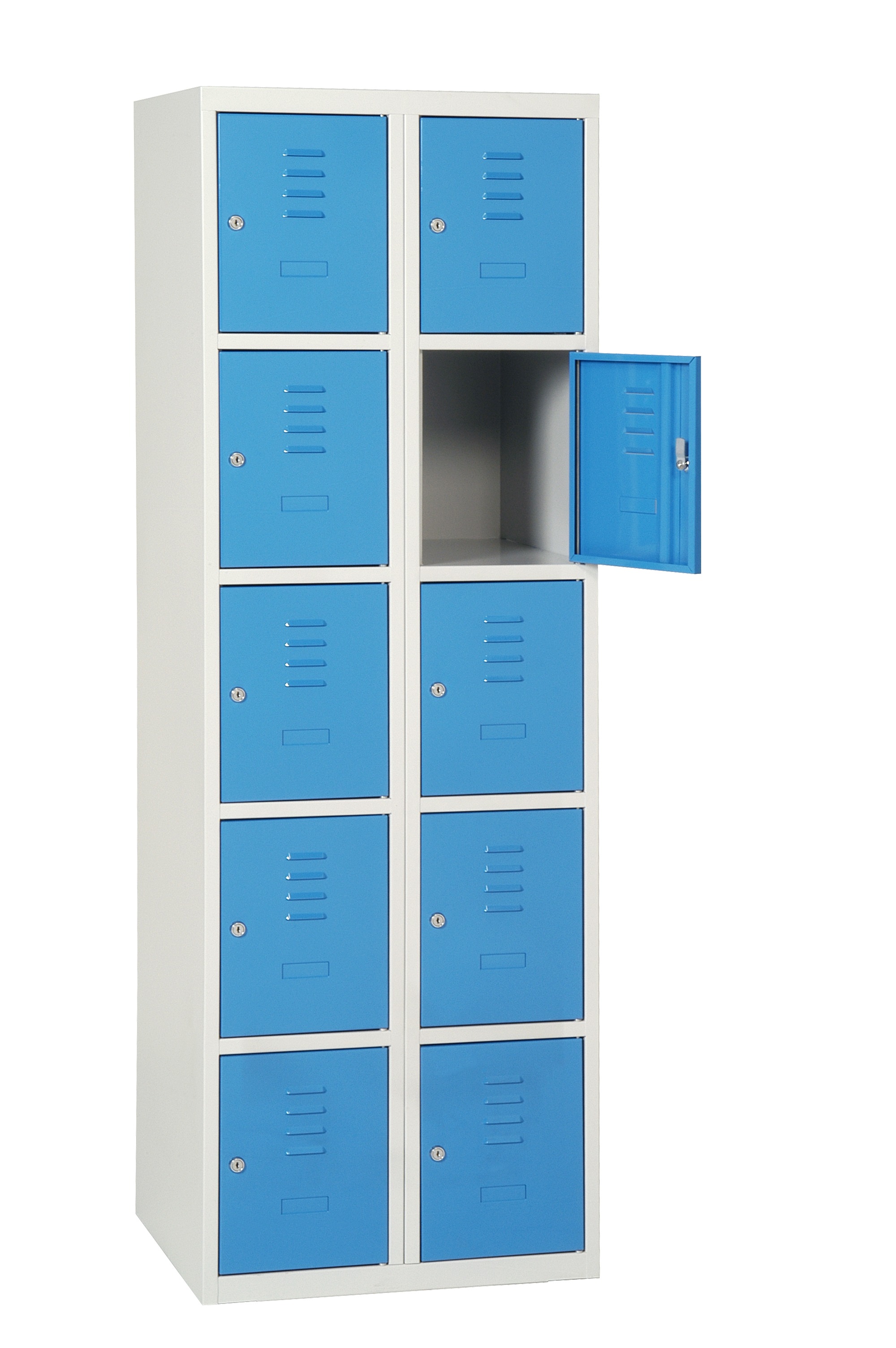 AKAZE 2 Door Ventilated Sheet Steel Blue, Light Grey Locker, 1800 mm x 800 mm x 500 mm