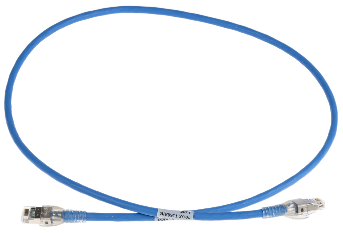 cae4106001m Belden CAE4106001M, 1 m Cat6a Ethernet Cable, Blue, Shielded Screened Low Smoke Zero Halogen Sheath