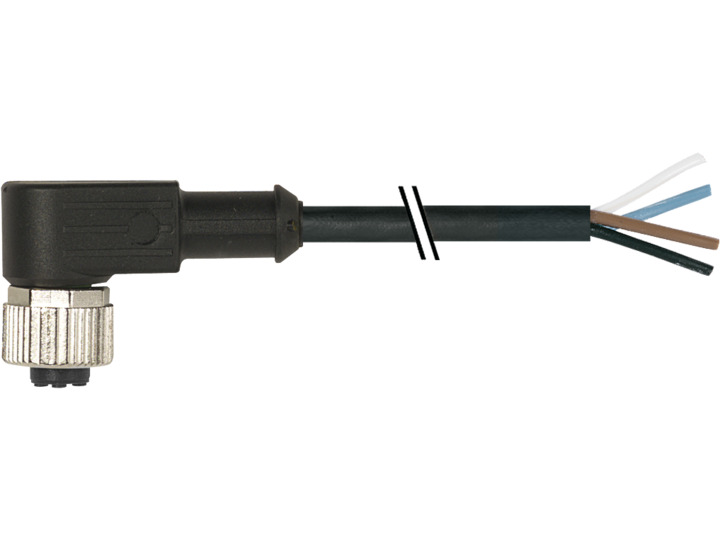 Baumer CAM Cable, 4 Cores, 0.34 mm² CSA, Unscreened, 500 cm, Black Polyurethane Sheath