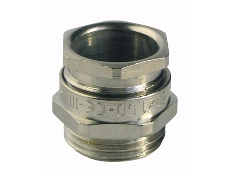 Capri ISOCAP Series Silver Nickel Plated Brass Cable Gland, M16 Thread, 5 mm min., 8.7 mm max., IP66