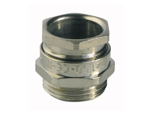Capri ISOCAP Series Silver Nickel Plated Brass Cable Gland, M20 Thread, 8.5 mm min., 13.5 mm max., IP66