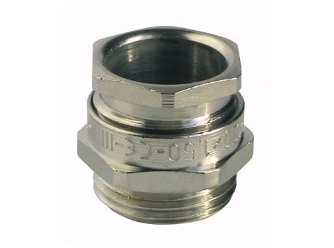 Capri ISOCAP Series Silver Nickel Plated Brass Cable Gland, M63 Thread, 31 mm min., 42.5 mm max., IP66
