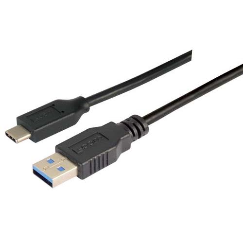 L-Com USB Cable, Male USB to Male, USB 3.0 USB Type C, Black, 2 m
