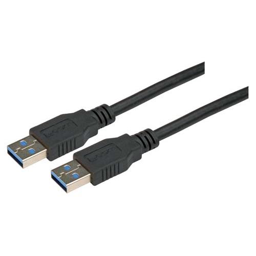 L-Com USB Cable, Male USB to Male, USB 3.0 USB Type A, Black, 3 m