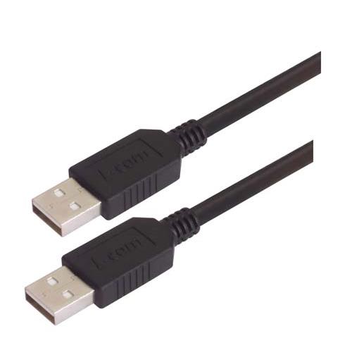 L-Com USB Cable, Male USB to Male, USB 2.0 USB Type A, Black, 2 m