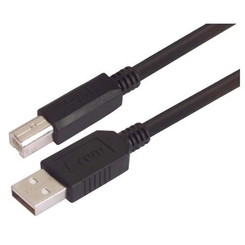 L-Com USB Cable, Male USB to Male, USB 2.0 USB B, USB Type B, Black, 5 m