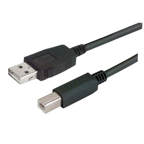 L-Com USB Cable, Male USB Type A to Male, USB 2.0 USB Type A, Black, 2 m
