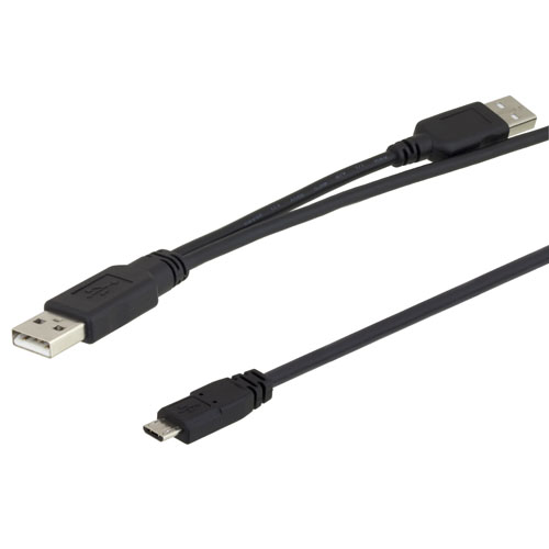 L-Com USB Cable, Male USB Type A to Male, USB 2.0 USB B, USB Type B, Black, 900 mm
