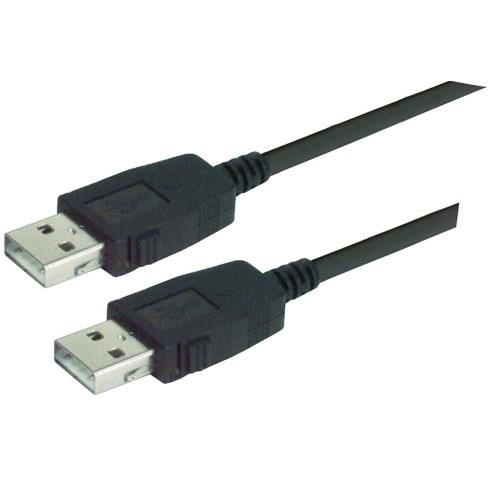 L-Com USB Cable, Male USB to Male, USB 2.0 USB Type A, Black, 2 m