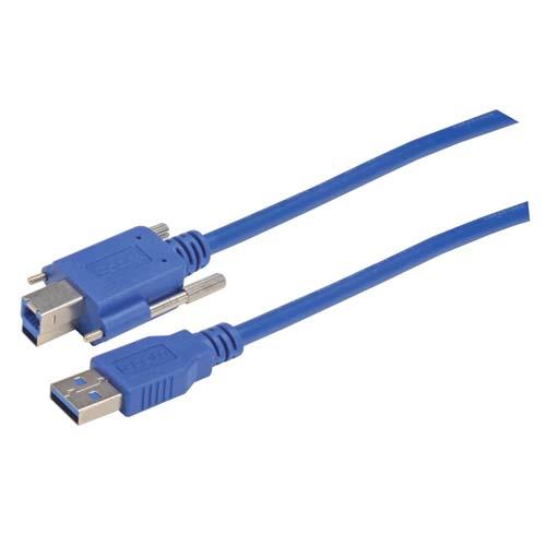 L-Com USB Cable, Male USB to Male, USB 3.0 USB, Blue, 2 m