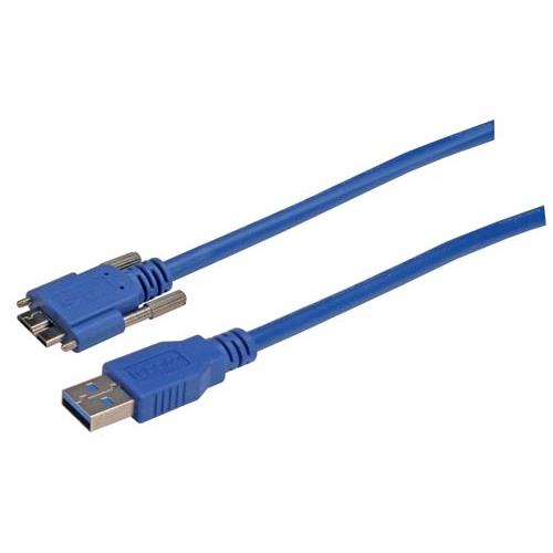 L-Com USB Cable, Male USB to Male, USB 3.0 USB, Blue, 2 m