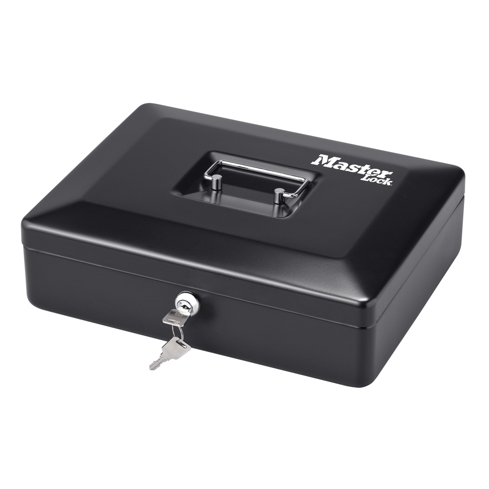 Master Lock Black Cash Box, 9.3 cm x 30 cm x 23.5 cm