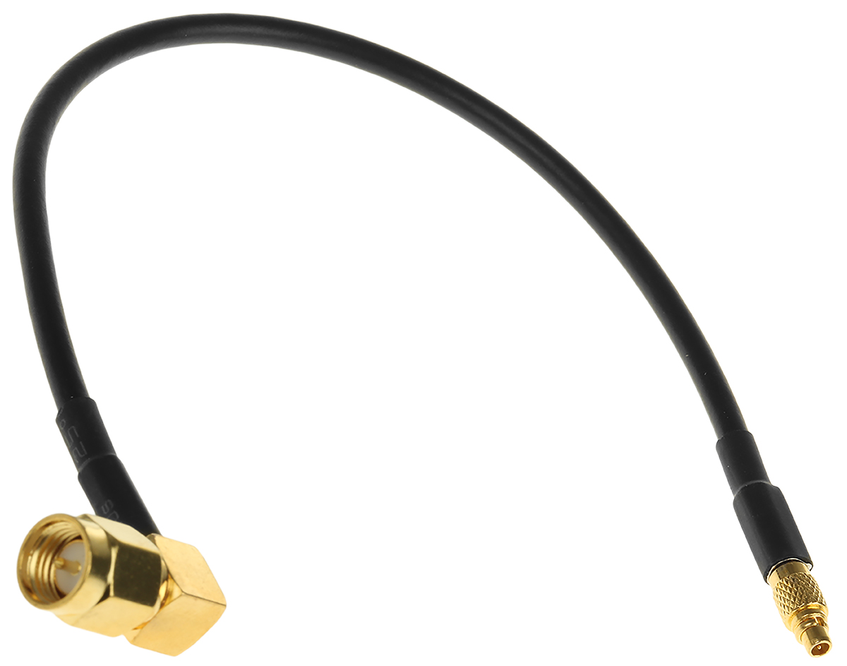 RF Solutions CBA Series Coaxial Cable Male Right Angle to Male MMCX, 200 mm 50 Ω