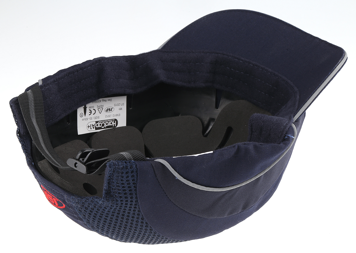 abs000-002-100 JSP Dark Blue Short Peaked Safety Cap, HDPE Protective Material