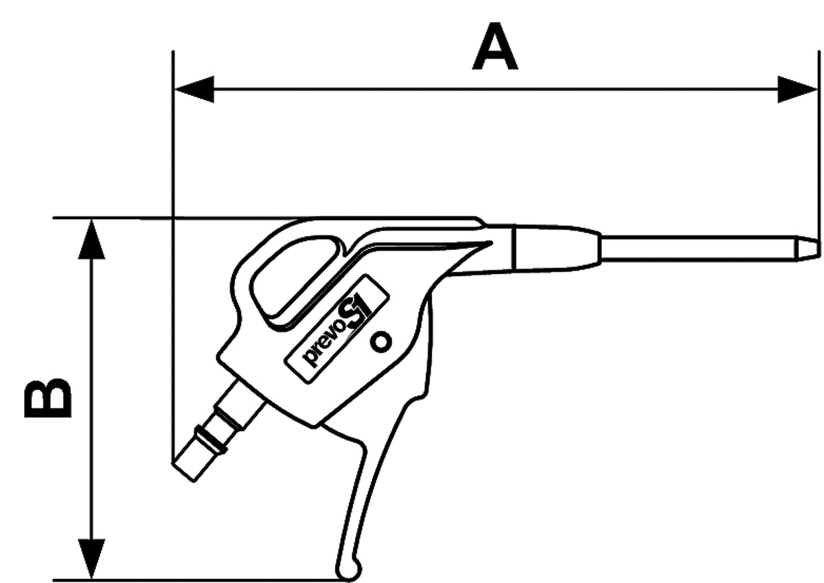 cbg-06mtl PREVOST 6 bar Blow Gun, ISOC 6 Air Inlet (BSP)