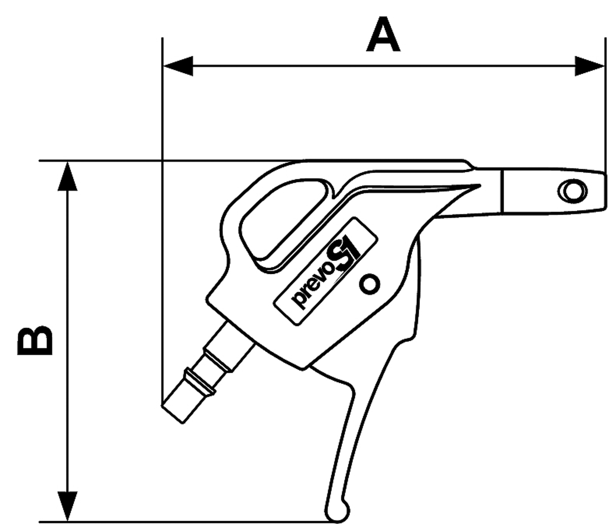 cbg-06osh PREVOST 6 bar Blow Gun, ISOC 6 Air Inlet (BSP)