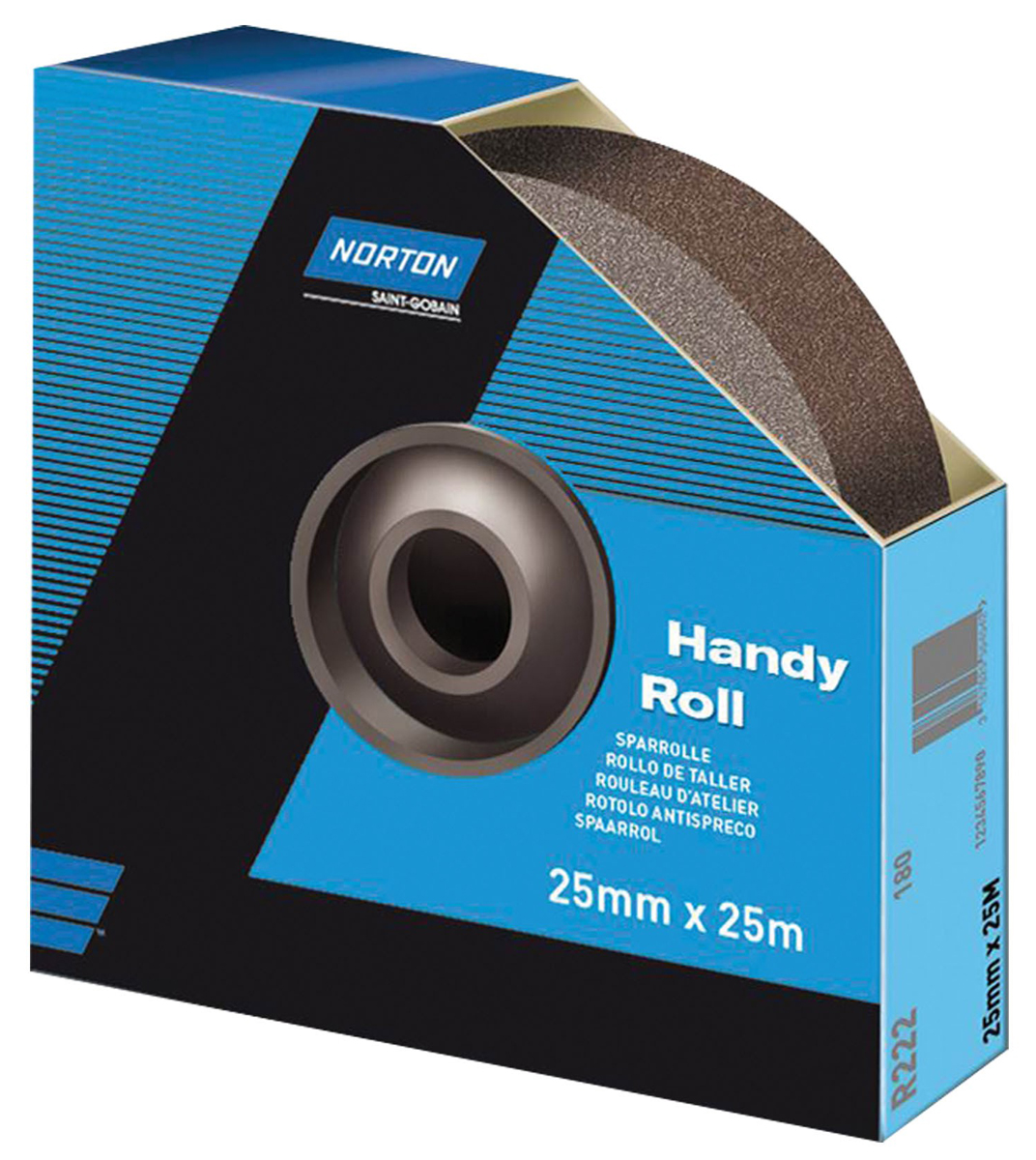 Norton P150 Grit Very Fine Sandpaper Roll, 25m x 38mm
