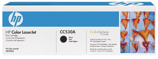 Hewlett Packard CC530A Black Toner Cartridge, CM2320, CP2025 Compatible