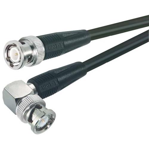 L-Com CC58C Series Coaxial Cable Male BNC, Right Angle to Male BNC, 7.5 ft 50 Ω