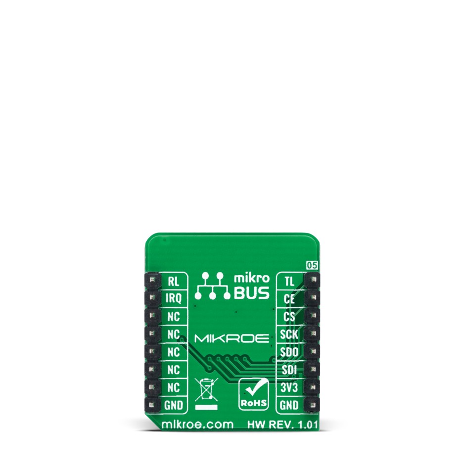 mikroe-4625 MikroElektronika ISM Click RFM75 RF Transceiver Add On Board for mikroBUS socket 2.4 → 2.52GHz MIKROE-4625