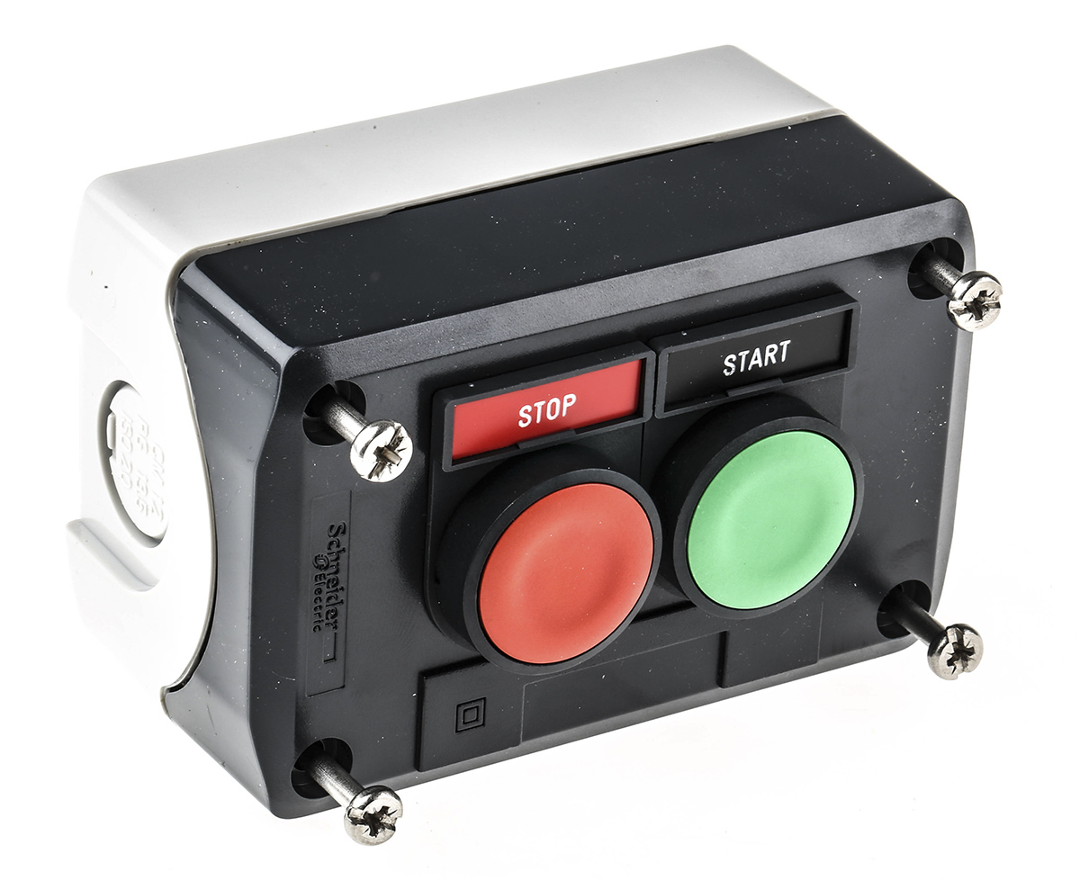 xald211h29 Schneider Electric Spring Return Enclosed Push Button - 1 NO/1 NC, Polycarbonate, Green, Red, START/STOP, IP66, IP69K,