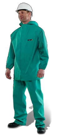Skytec Chemsol Plus Green, Flame Retardant, Chemical Resistant, Water Resistant Chemical Resistant Jacket Velcro, L 1 EA