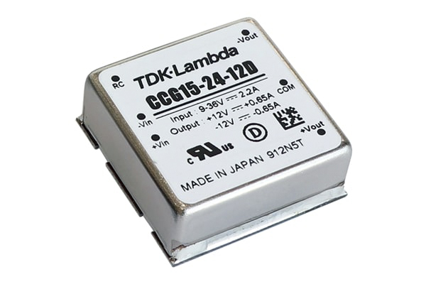 TDK-Lambda CCG15-24-xxD DC/DC Converter, 30V/ 0.5 A, 36V dc Input, 9V Input 9 W, PCB, 85 °C Max Temp 85 °C Min Temp 1 x