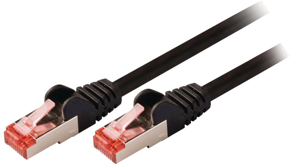 Nedis CCGP85, 250 mm Cat6 Patch cable, Black Straight to Male Straight Male, S/FTP Low Smoke Zero Halogen, Polyvinyl