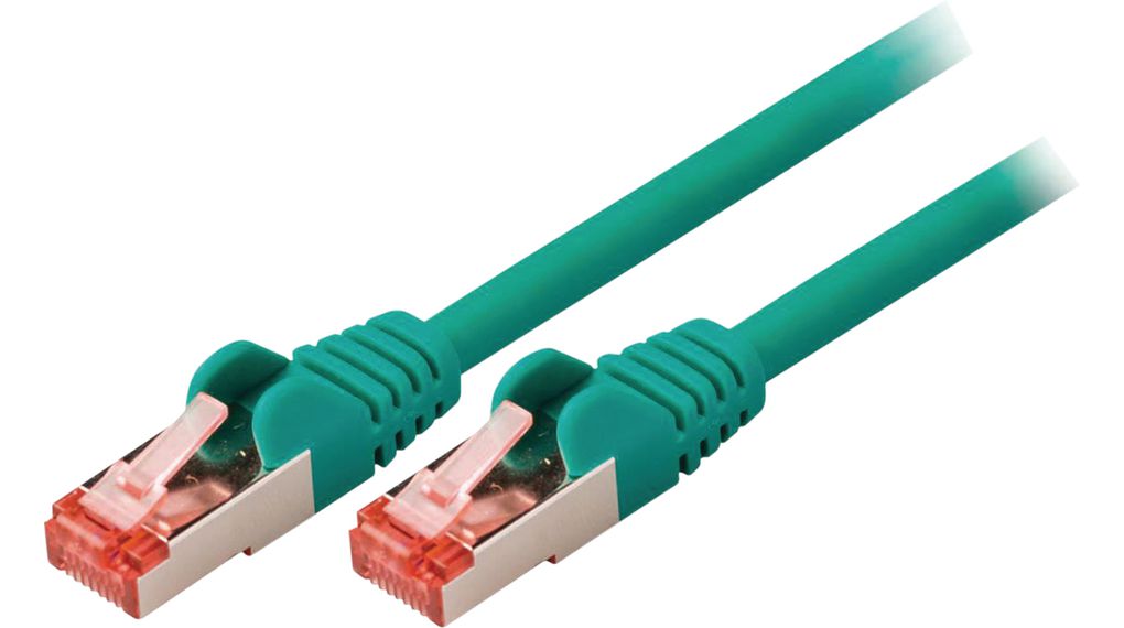 Nedis CCGP85, 250 mm Cat6 Patch cable, Green Straight to Male Straight Male, S/FTP Low Smoke Zero Halogen, Polyvinyl