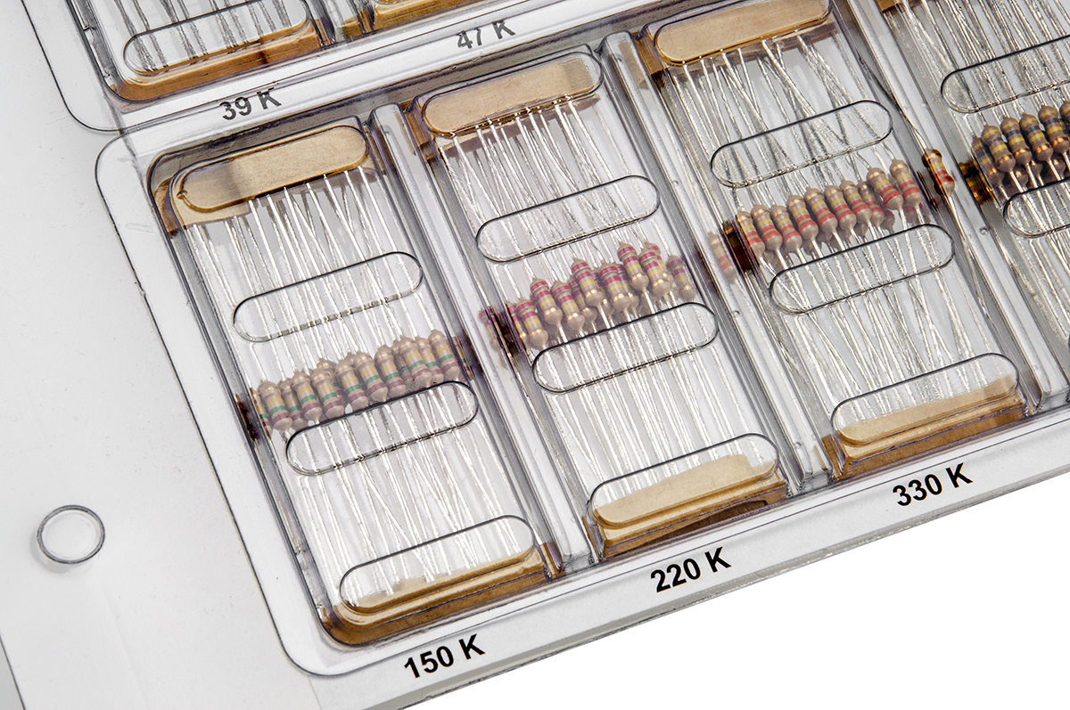 ccr-02 Nova, CCR-02 Carbon Film, Through Hole 48 Resistor Kit 1110, 10 Ω → 1 MΩ