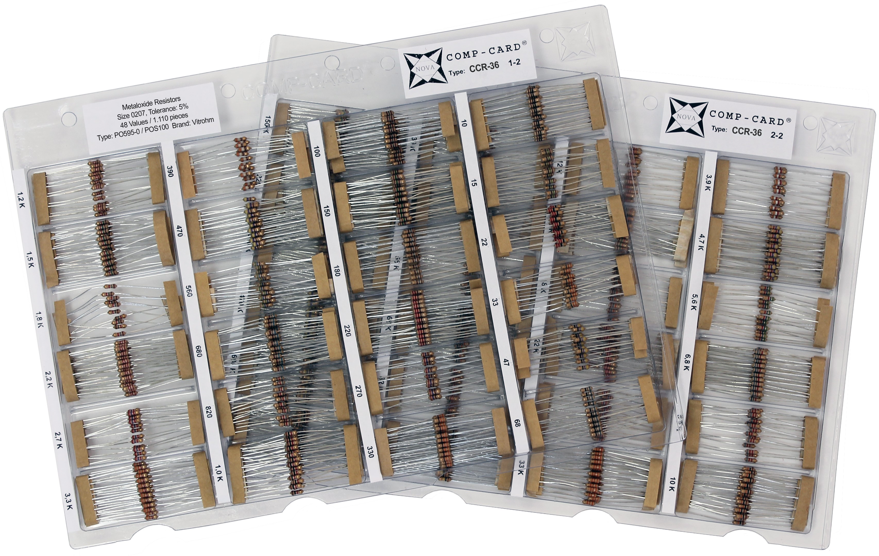 Nova, CCR Metal Oxide, Through Hole 48 Resistor Kit 1110, 10Ω → 1MΩ