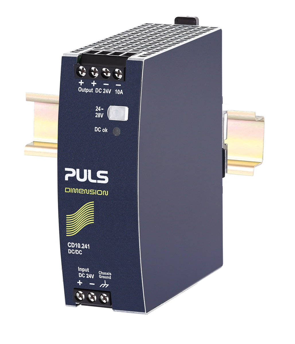 cd10241 PULS CD DC/DC Converter, 24V dc/ 10 A, 35V dc Input, 24V dc Input, DIN Rail 240 W, 70 °C Max Temp 70 °C Min Temp