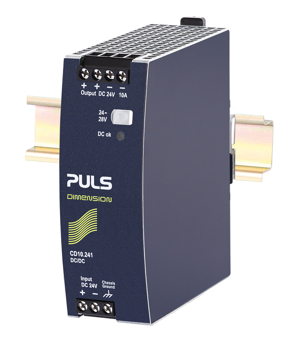 cd10241 PULS CD DC/DC Converter, 24V dc/ 10 A, 35V dc Input, 24V dc Input, DIN Rail 240 W, 70 °C Max Temp 70 °C Min Temp