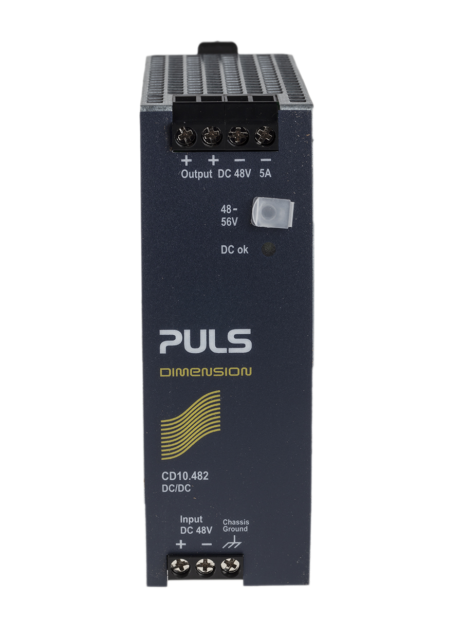 PULS CD DC/DC Converter, 48V dc/ 5 A, 60V dc Input, 48V dc Input, DIN Rail 240 W, 70 °C Max Temp 70 °C Min Temp