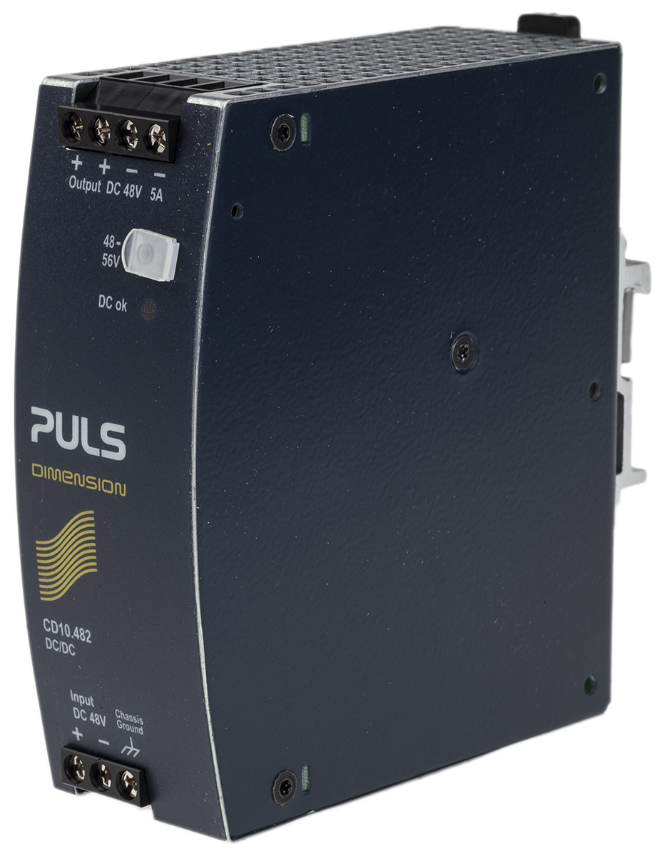 cd10482 PULS CD DC/DC Converter, 48V dc/ 5 A, 60V dc Input, 48V dc Input, DIN Rail 240 W, 70 °C Max Temp 70 °C Min Temp