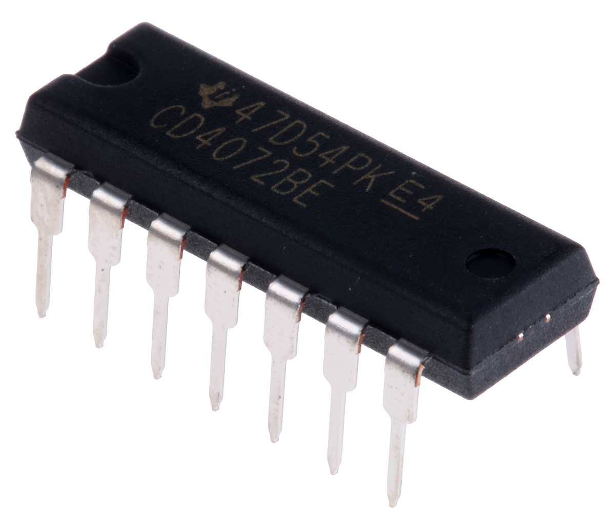 Texas Instruments CD4072BE, 2 4-Input OR Logic Gate, 14-Pin PDIP