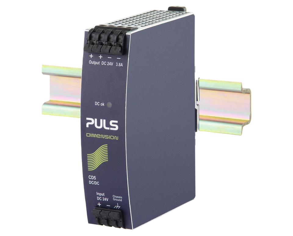 cd5241-l1 PULS CD5 DC/DC Converter, 24V dc/ 3.8 A, 32.4V dc Input, 32.4V dc Input, Wall 92 W, 70 °C Max Temp -25 °C Min Temp