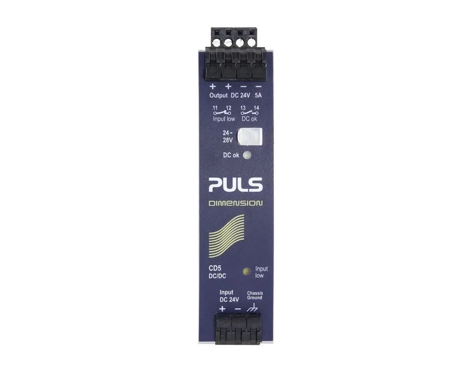 cd5241-s1 PULS CD5 DC/DC Converter, 24V dc/ 1.5 A, 32.4V dc Input, 18V dc Input, DIN Rail 120 W, 70 °C Max Temp -25 °C Min Temp