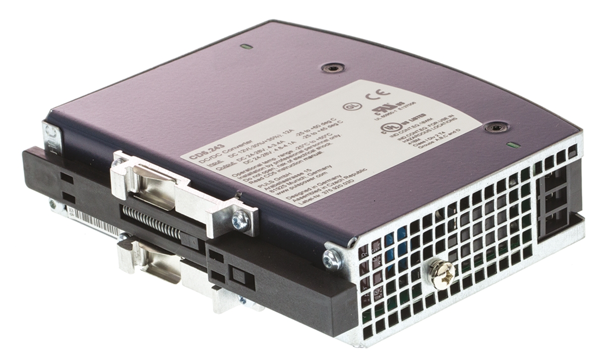 cd5243 PULS DIMENSION-CD DC/DC Converter, 24V dc/ 4 A, 16.2V dc Input, 12V dc Input, DIN Rail 96 W, 70 °C Max Temp 70 °C Min