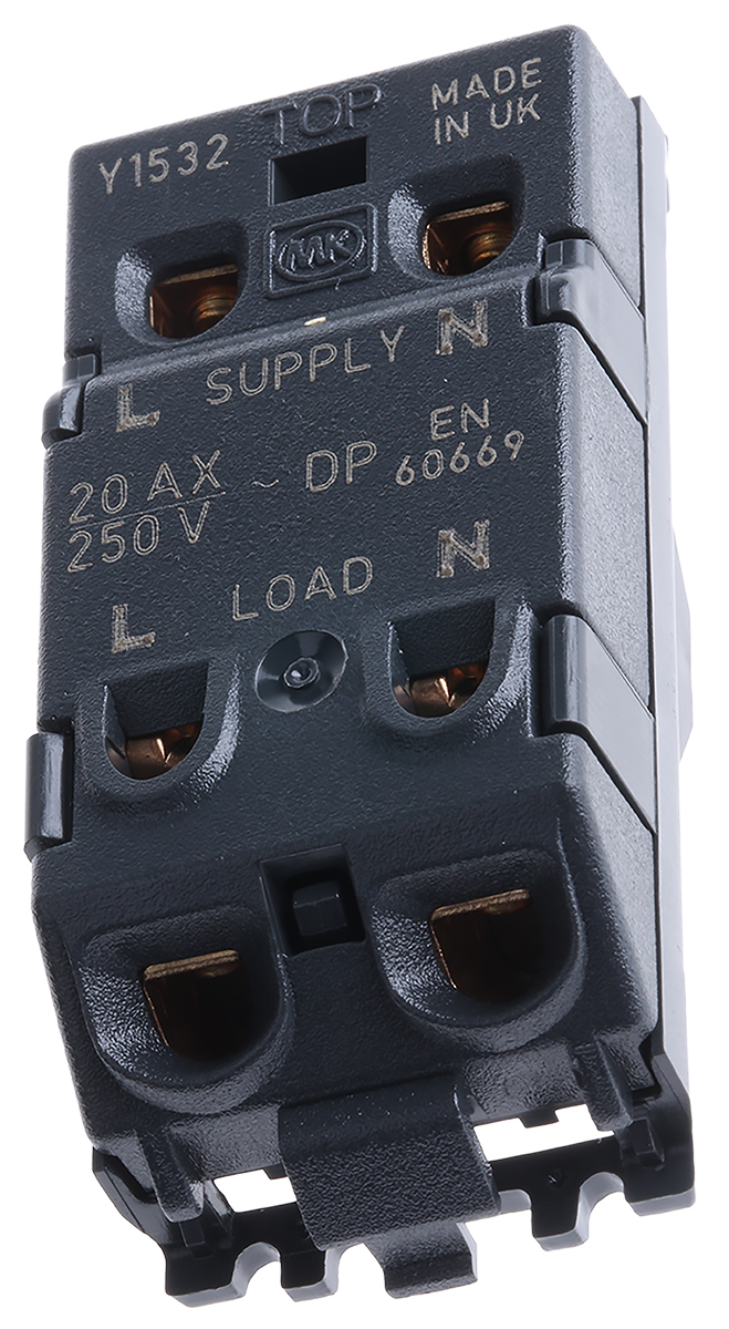 56896-blk MK Electric 1 Way Black Rocker Switch Grid Module 20A, Grid Plus Series
