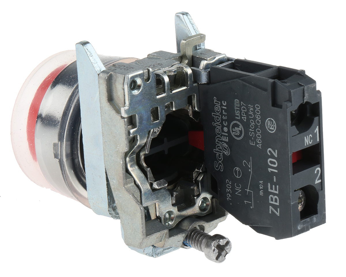 xb4bp42 Schneider Electric XB4 No Red Push Button NC Spring Return