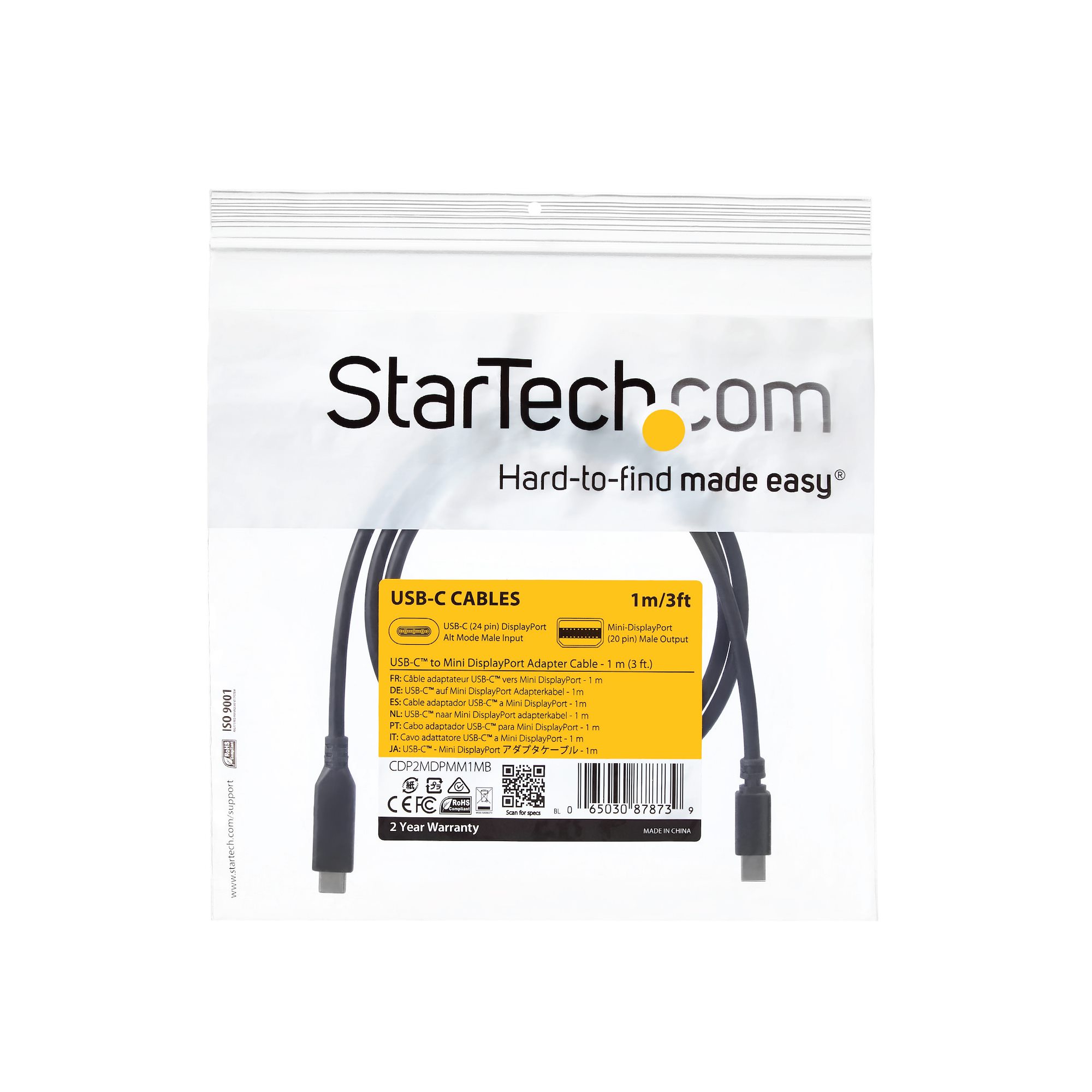 cdp2mdpmm1mb StarTech.com to Mini DisplayPort Adapter USB 3.1 1 Supported Display(s) - 4 k
