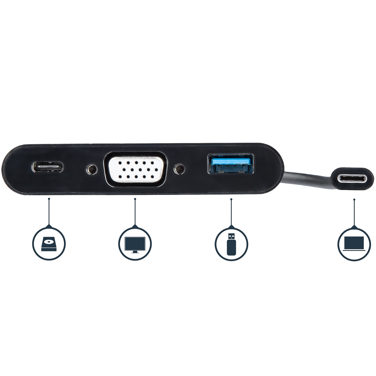 cdp2vgauacp StarTech.com  2048 x 1280 pixel USB C Docking Station USB 3.0 Portswith VGA - 1 xUSB ports