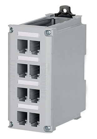 Panduit CDPP Cat5 8 Port DIN Rail Mount Copper Patch Panel