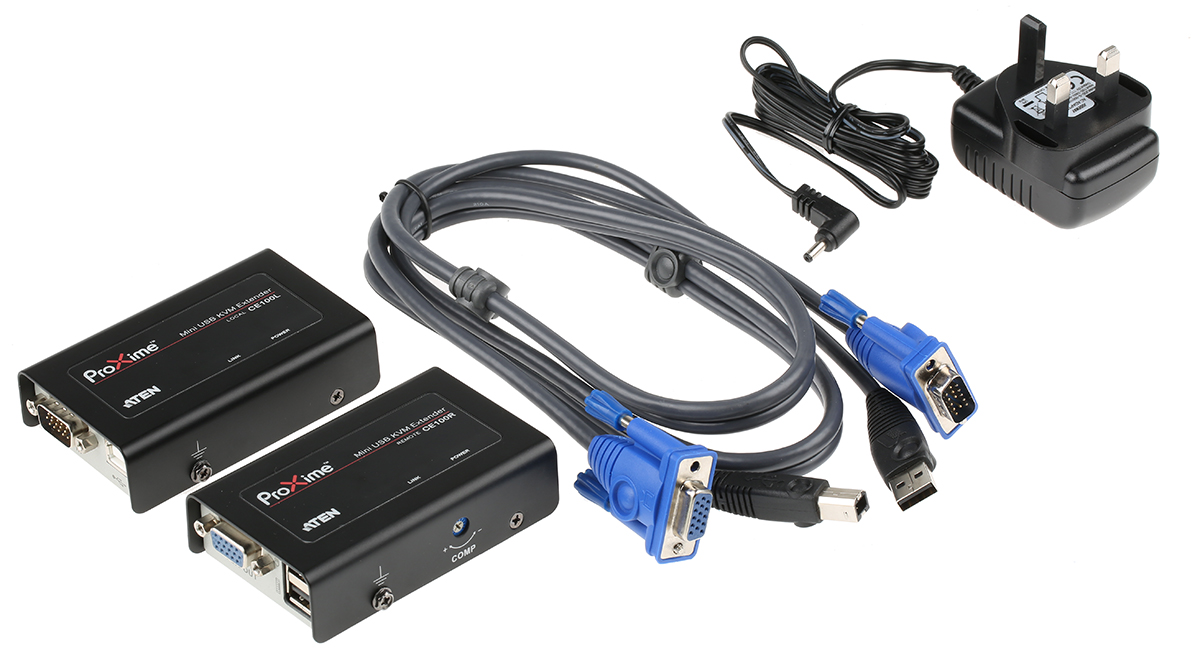 ce100 Aten 1 USB Extender Pair VGA over Catx KVM Extender 100 m