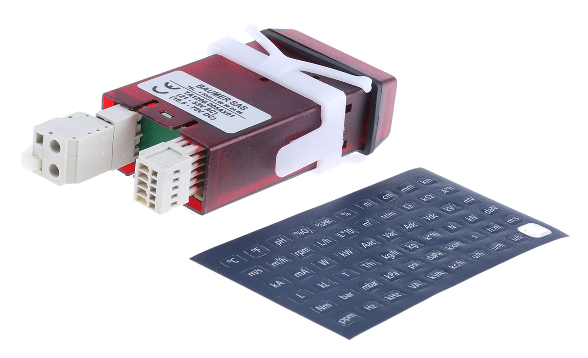 ta1200005ax01 Baumer TA1200 Tachometer, 4 Digit LED, 7kHz, 10.5 → 70 V dc, 21 → 53 V ac