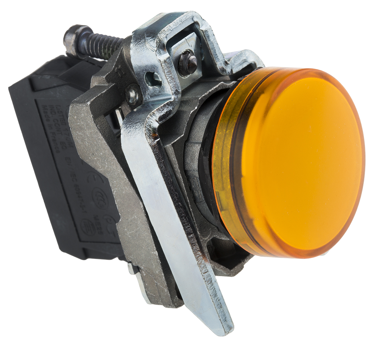 xb4bvb5 Schneider Electric Harmony XB4 Orange LED Pilot Light, 22mm Cutout, IP66, IP67, IP69, IP69K, 24 V ac/dc