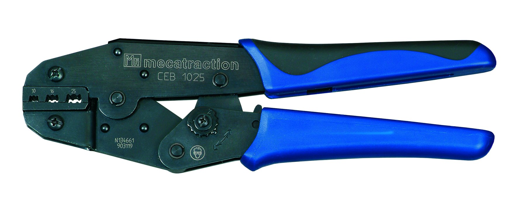 MECATRACTION Hand Operated Mechanical Crimping Tools 10 to 25 mm² Crimp Tool for Wire Ferrules