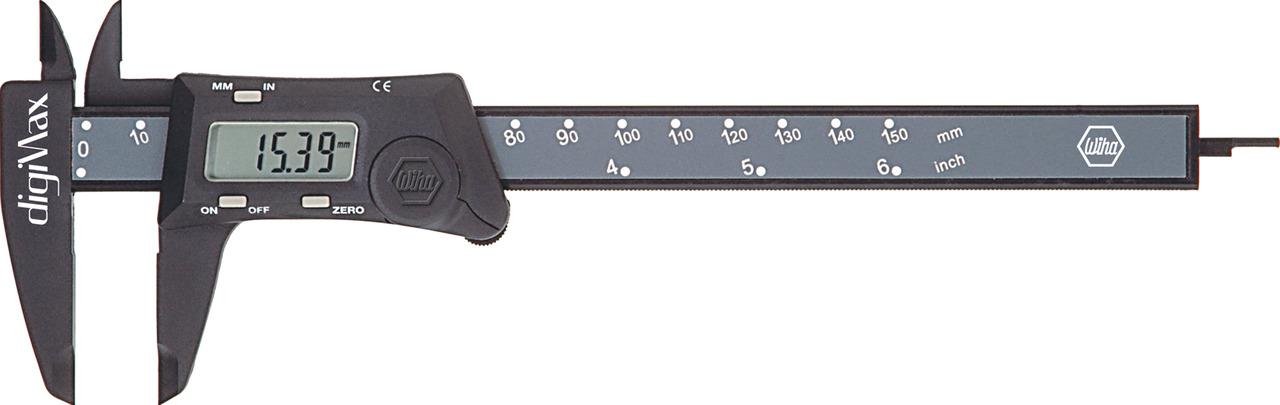 Wiha Tools 150mm, 6in Digital Caliper Caliper, Imperial, Metric