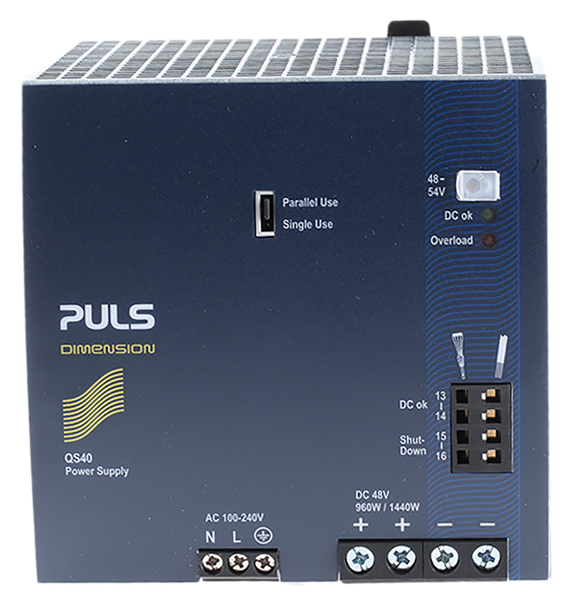 PULS DIMENSION Q Switched Mode DIN Rail Power Supply, 100 → 240V ac ac Input, 48V dc dc Output, 20A Output, 960W